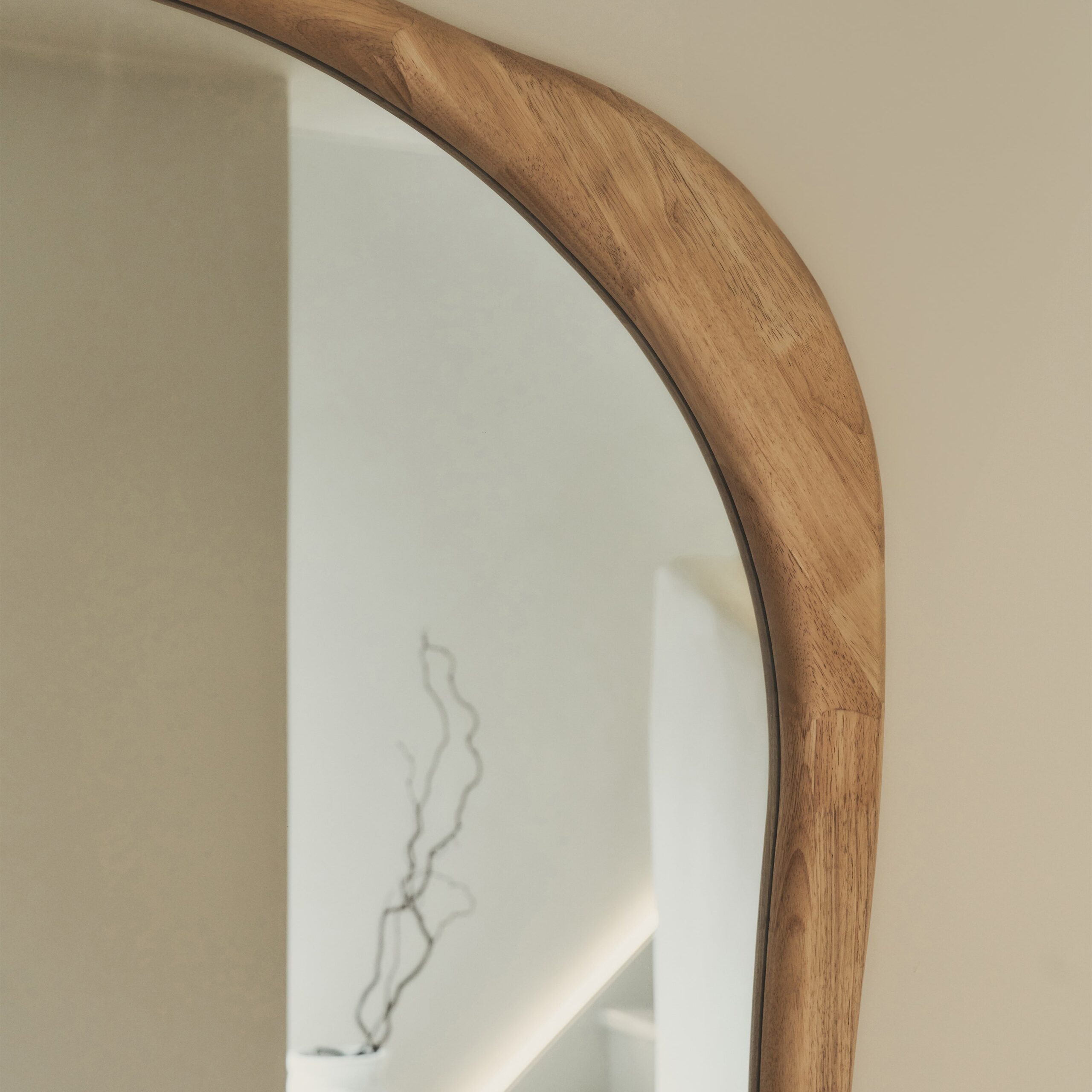 Arcurva - Extra Large Full Length Light Wood Irregular Mirror 190cm x 120cm - Image 6