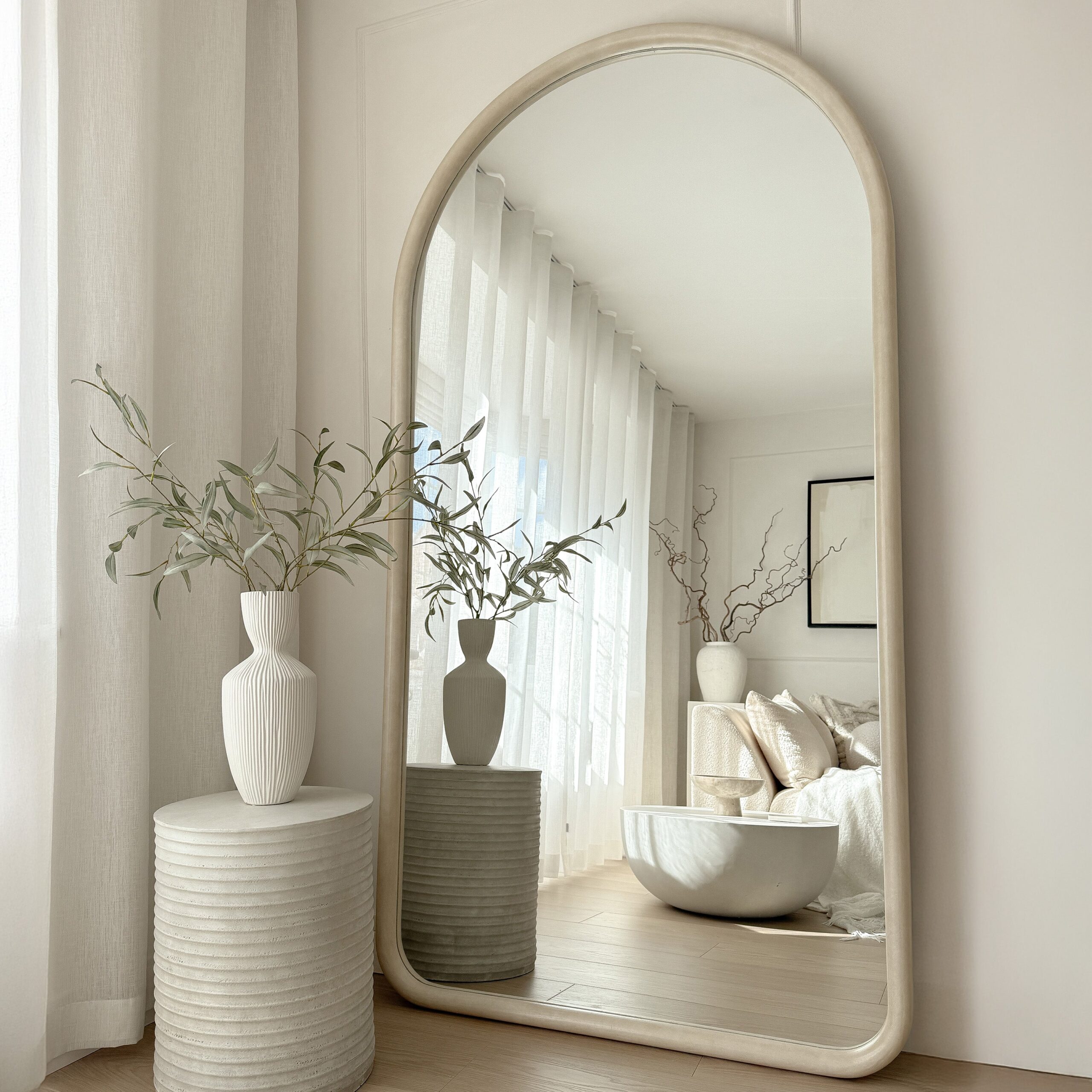 Amora - Extra Large Full Length Arched Concrete Mirror 190cm x 100cm - Image 3