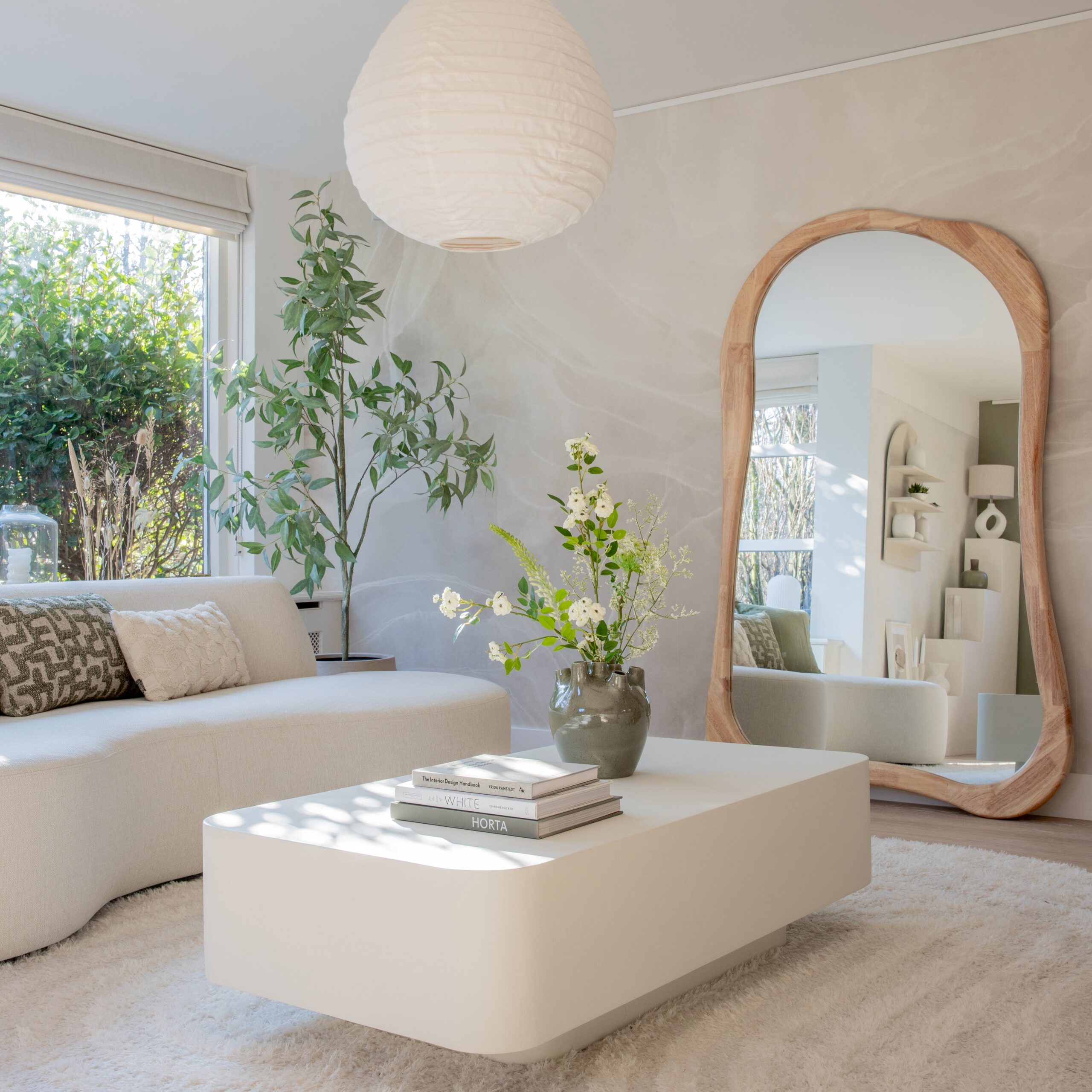 Arcurva - Extra Large Full Length Light Wood Irregular Mirror 190cm x 120cm - Image 3