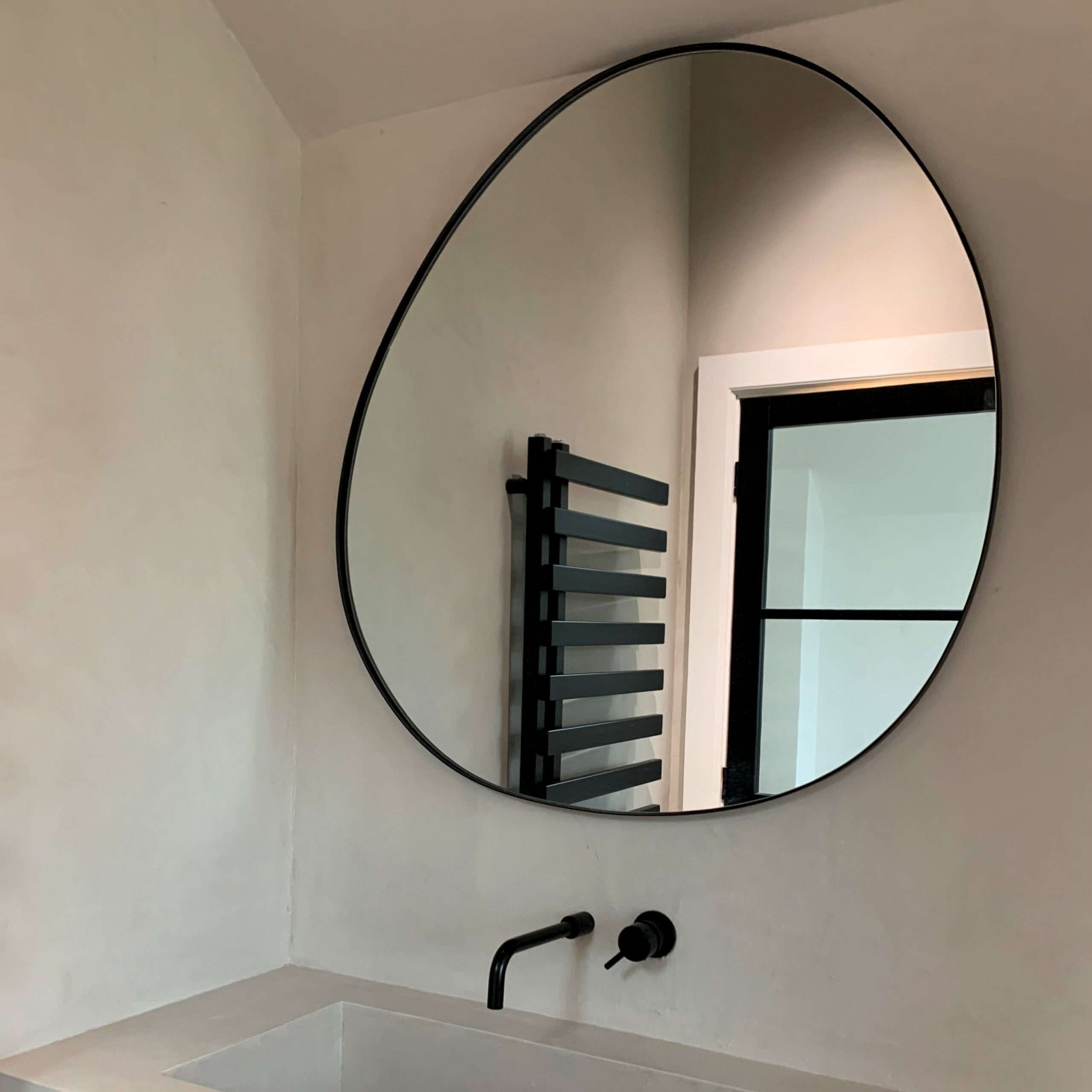 Ava - Black Pond Shaped Irregular Mirror 94cm x 94cm - Image 3