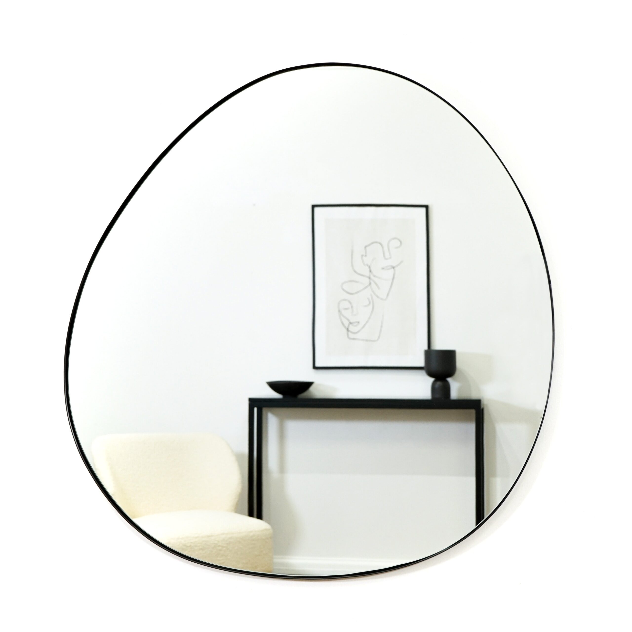 Ava - Black Pond Shaped Irregular Mirror 94cm x 94cm - Image 6