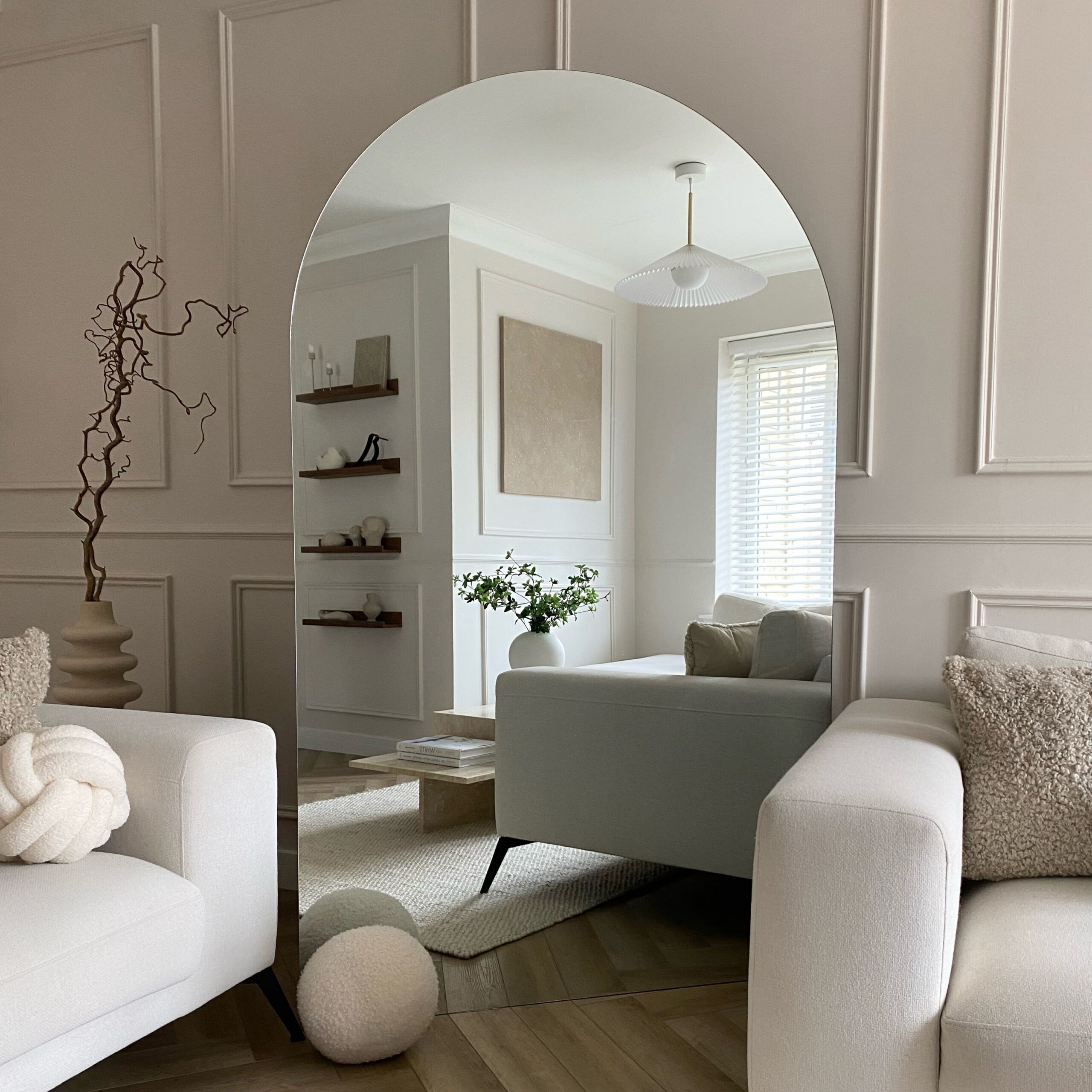 Edge - Extra Large Frameless Arched Full Length Mirror 179cm x 110cm - Image 5