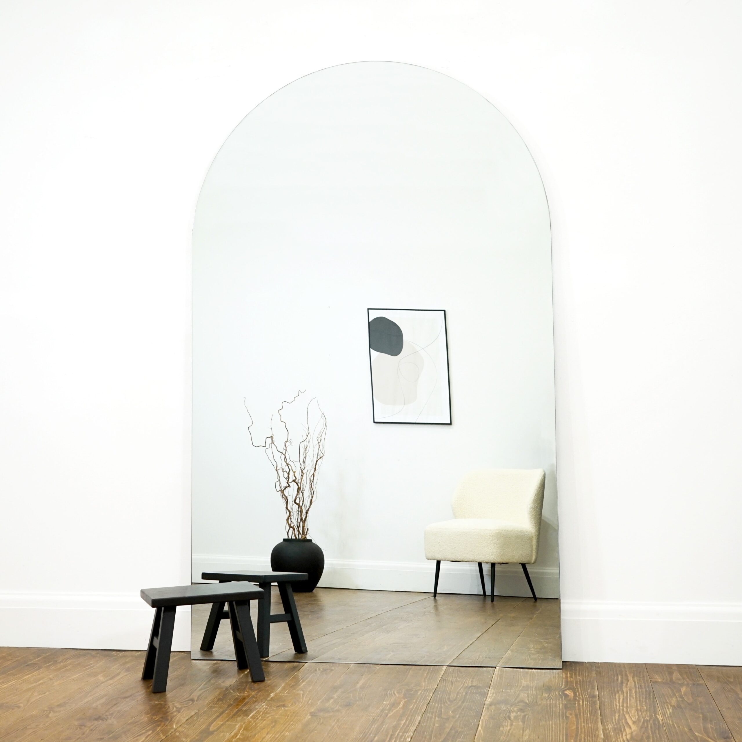 Edge - Extra Large Frameless Arched Full Length Mirror 179cm x 110cm - Image 11