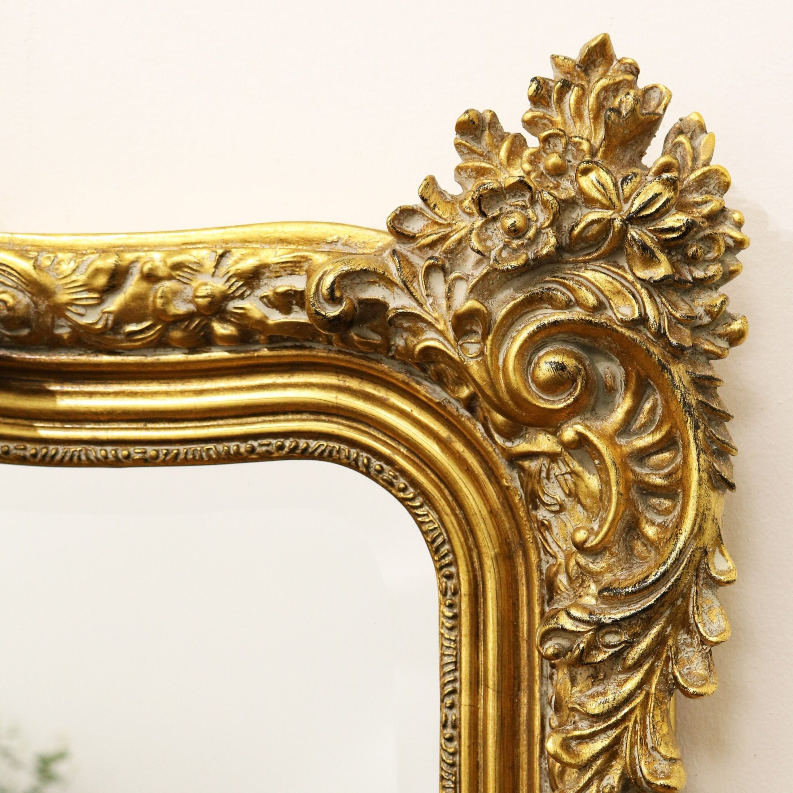 Francesca - Gold Arched Ornate Overmantle Wall Mirror 109cm x 100cm - Image 5