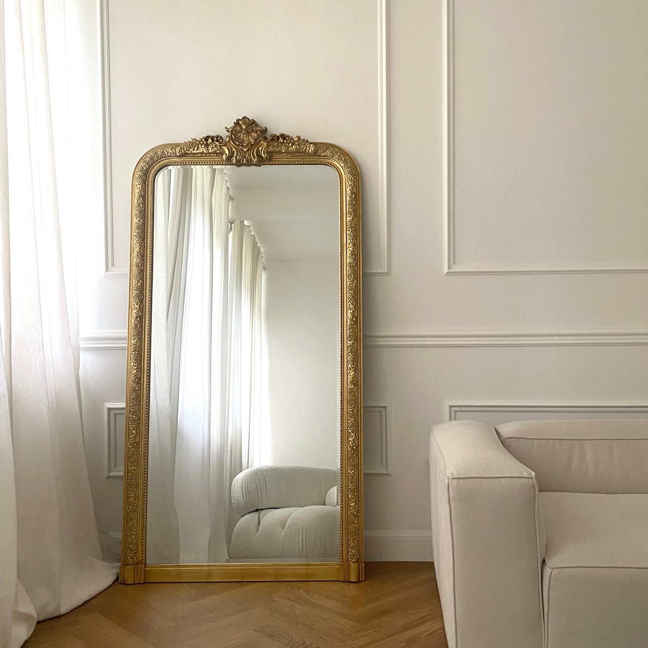Kensington - Full Length Gold Ornate Mirror 196cm x 100cm - Image 2