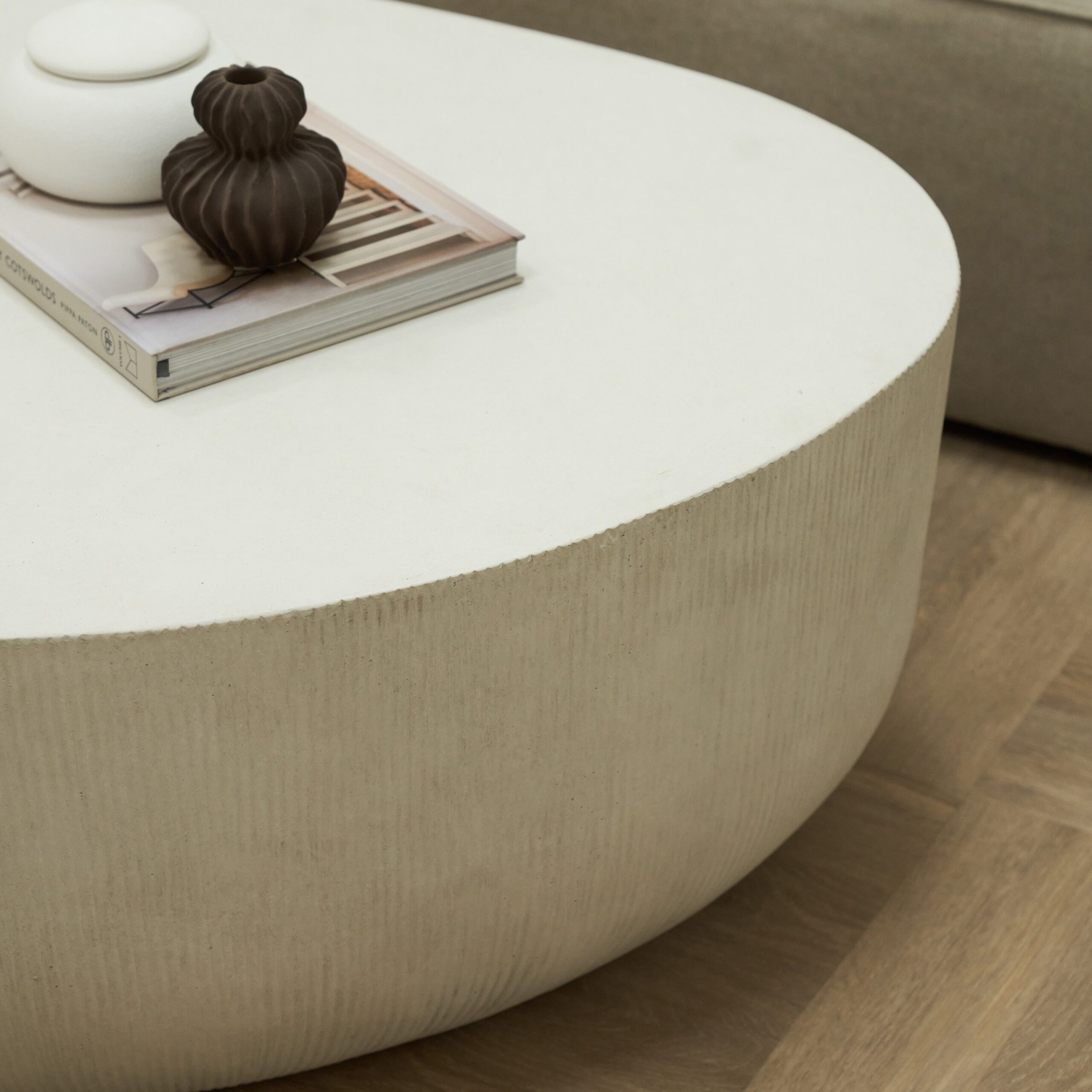 Leonardo - Minimal Concrete Irregular Shaped Coffee Table Large - Image 8
