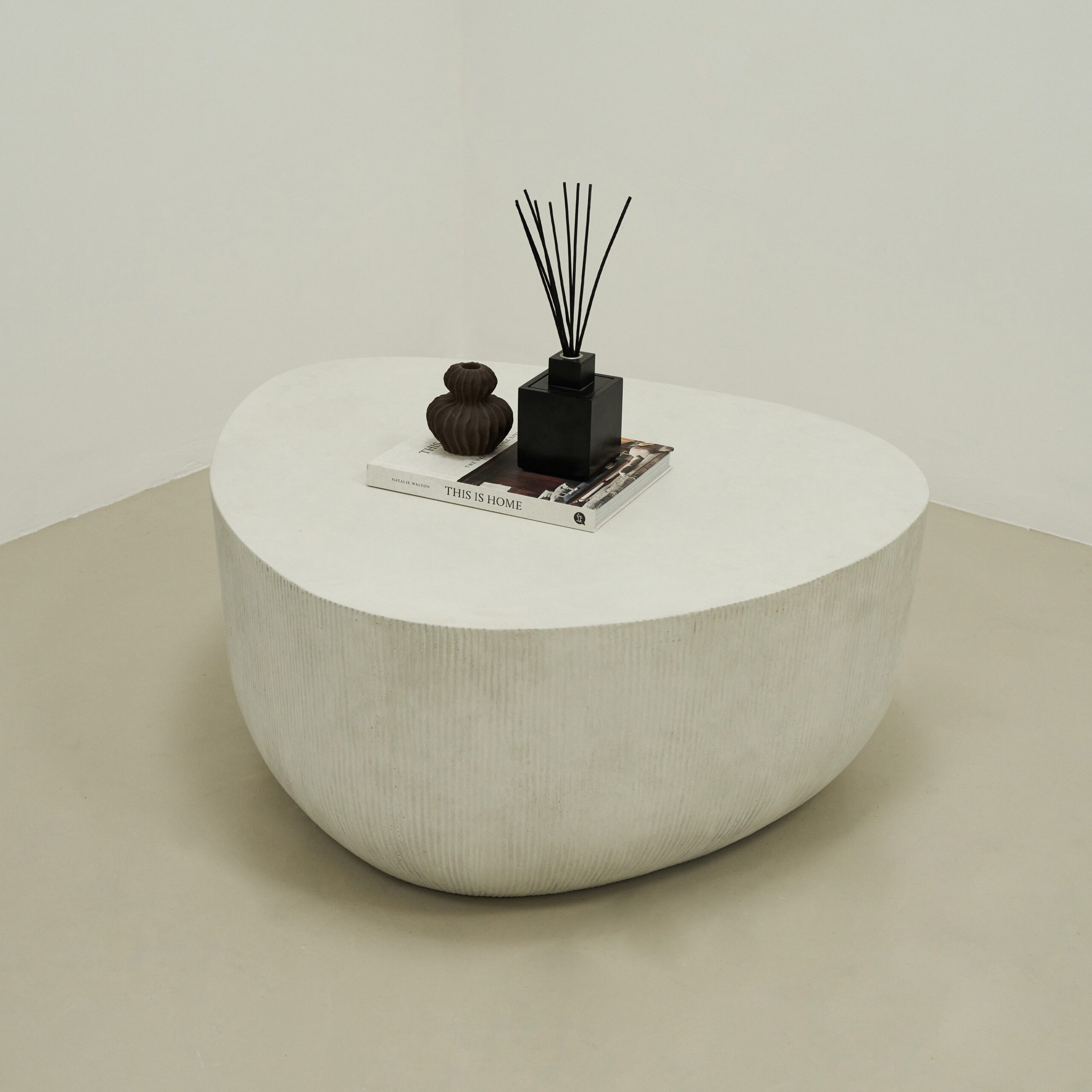 Leonardo - Minimal Concrete Irregular Shaped Coffee Table Large - Image 12