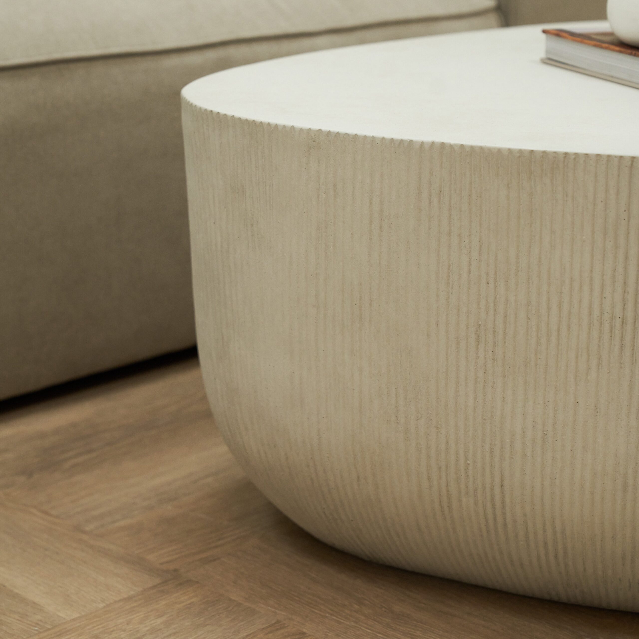 Leonardo - Minimal Concrete Irregular Shaped Coffee Table Large - Image 9