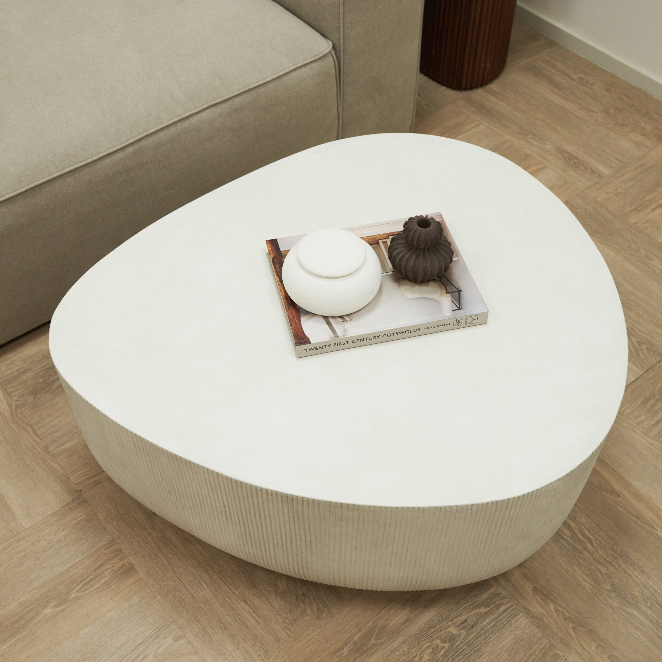 Leonardo - Minimal Concrete Irregular Shaped Coffee Table Large - Image 7