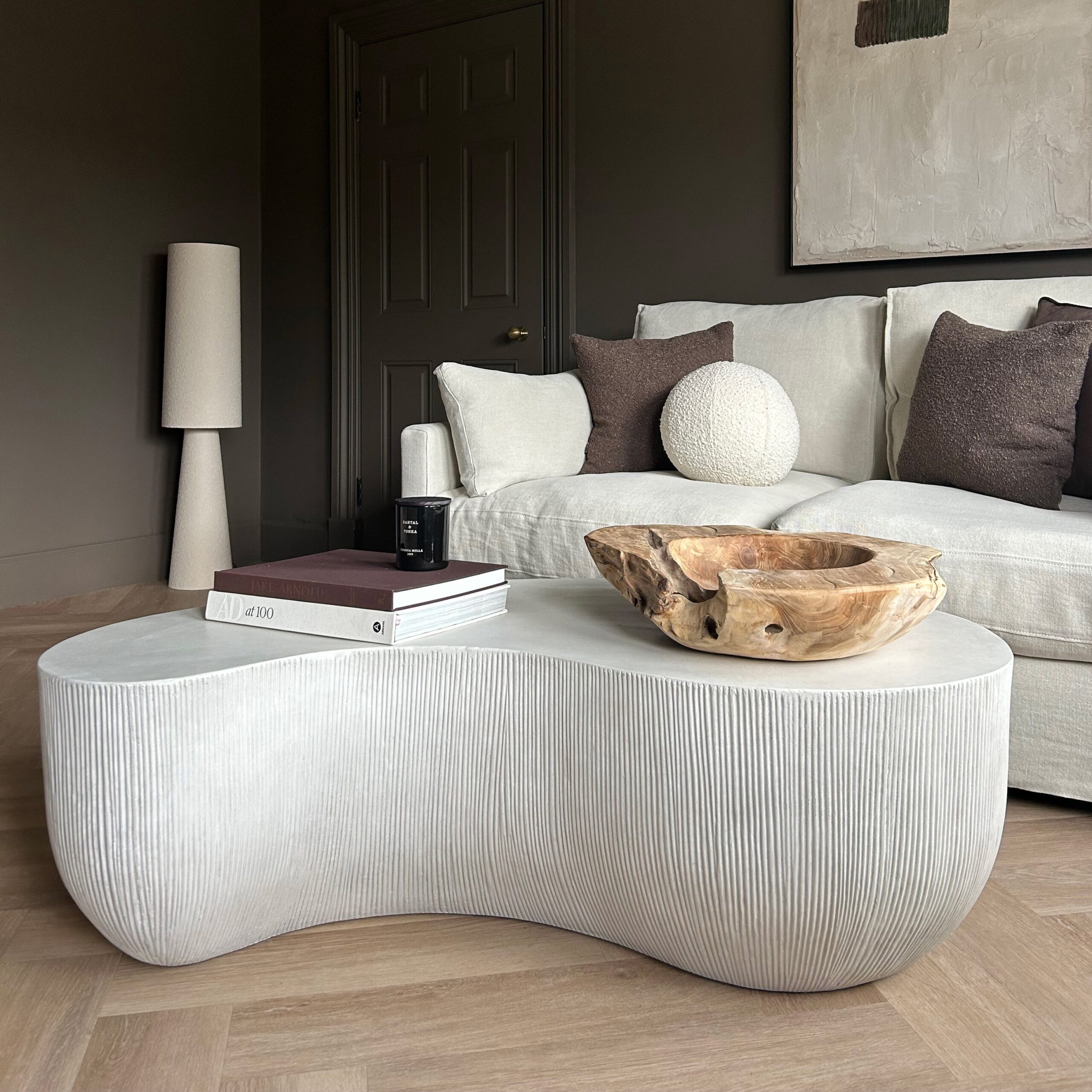 Leonardo - Minimal Concrete Shaped Coffee Table Large - Image 2