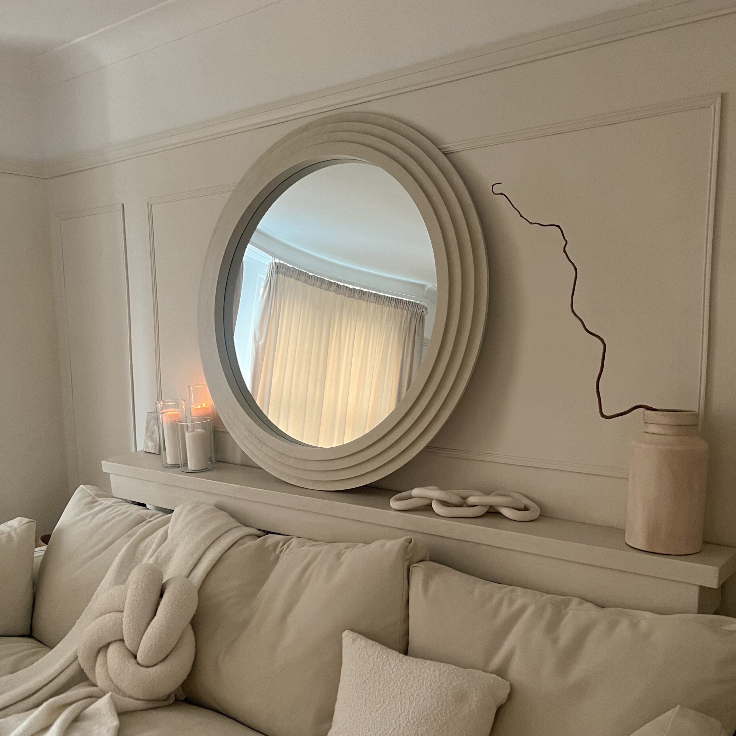 Luciana - Round Concrete Wall Mirror 110cm x 110cm - Image 2