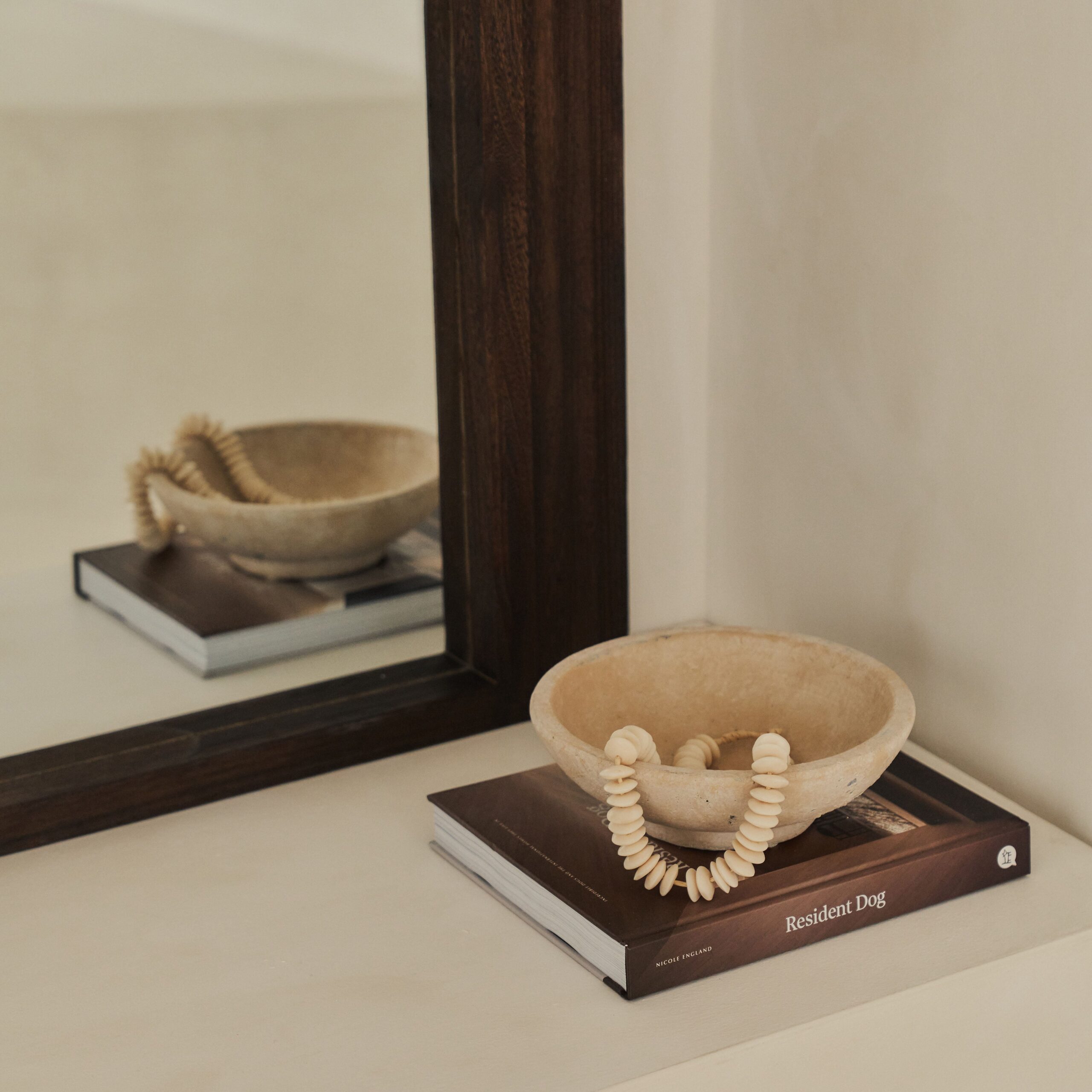 Luciana - Charred Wood Arched Overmantle Mirror 120cm x 90cm - Image 9