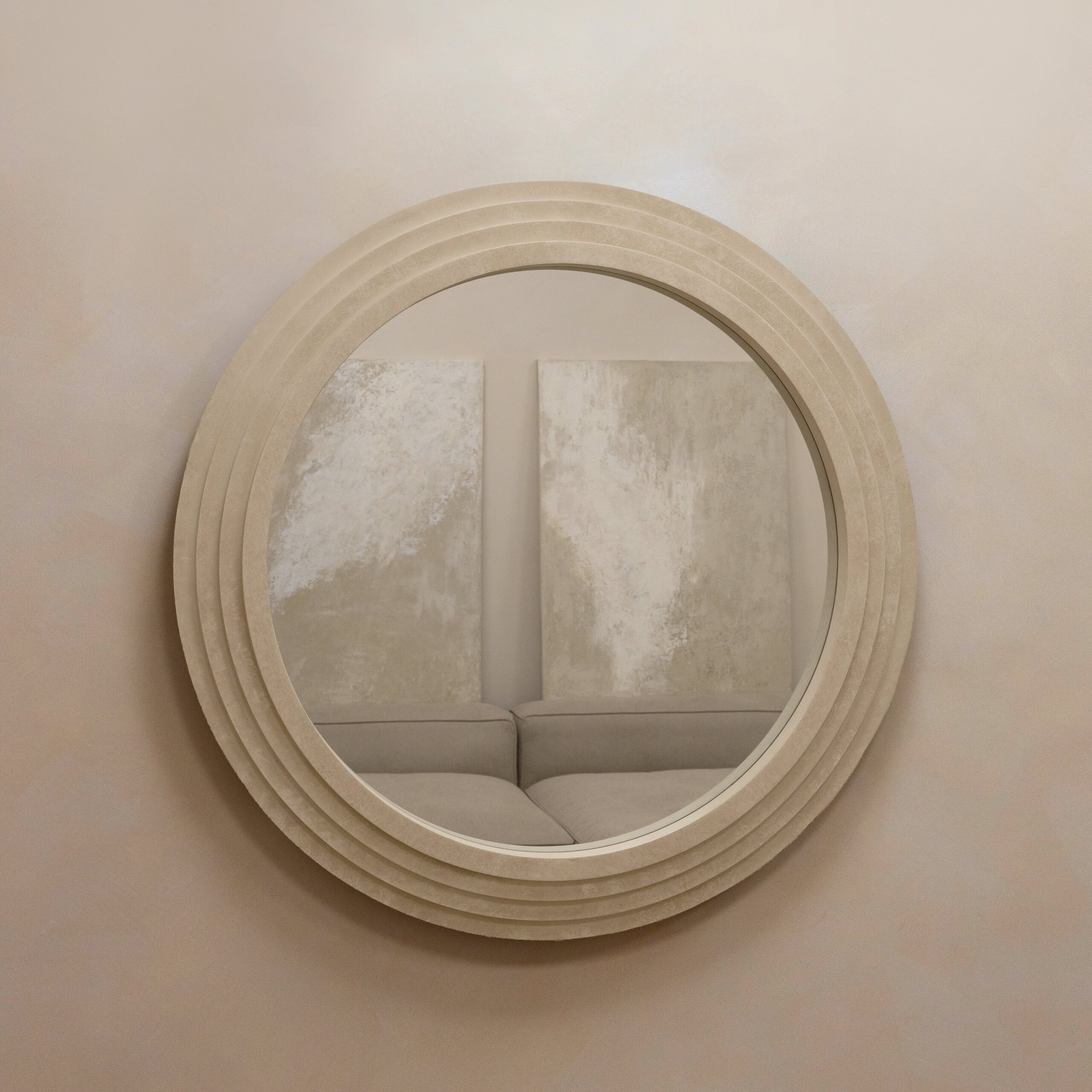 Luciana - Round Concrete Wall Mirror 110cm x 110cm - Image 3
