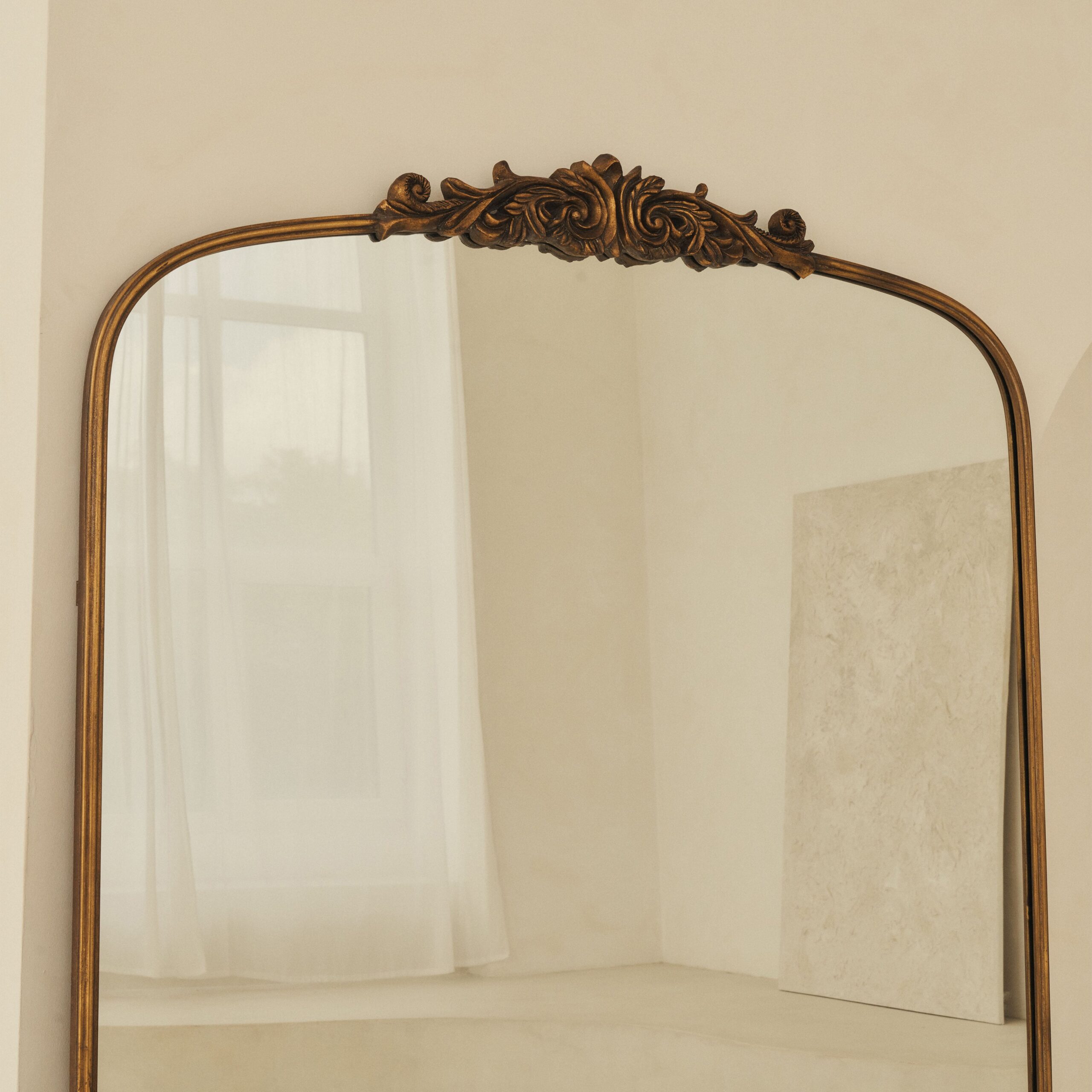 Amelia - Full Length Gold Arched Metal Mirror 200cm x 121cm - Image 9