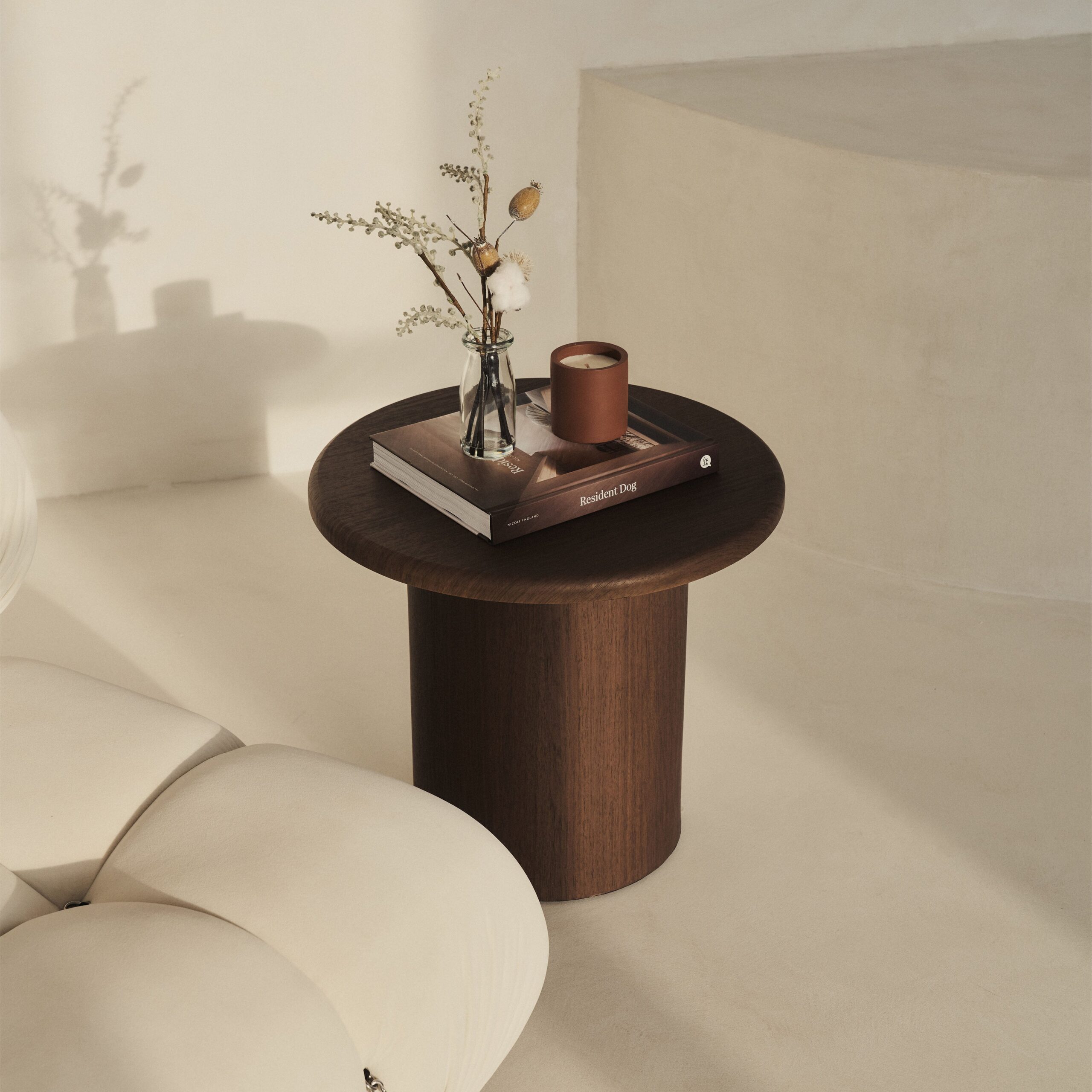 Madison - Dark Wood Round Wooden Side Table - Image 7
