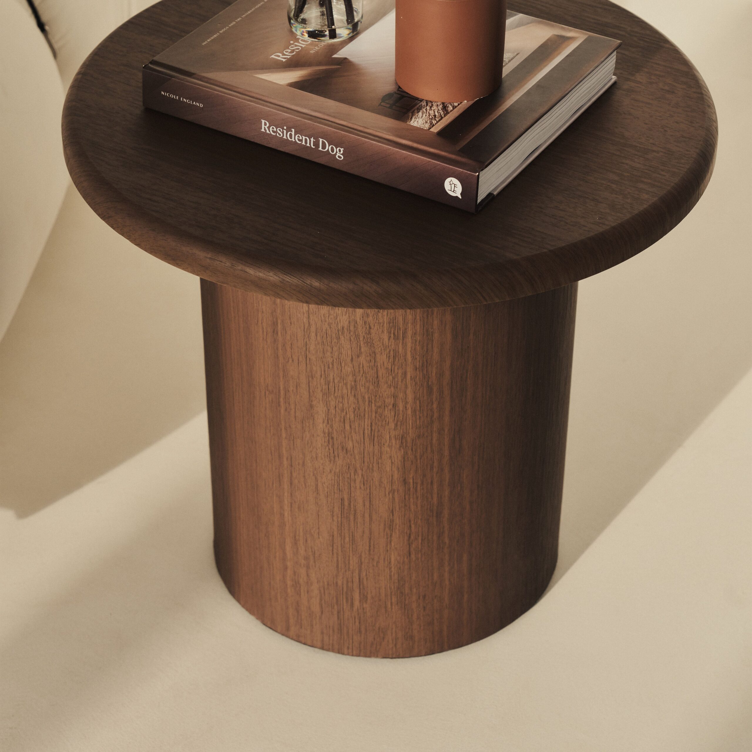 Madison - Dark Wood Round Wooden Side Table - Image 3
