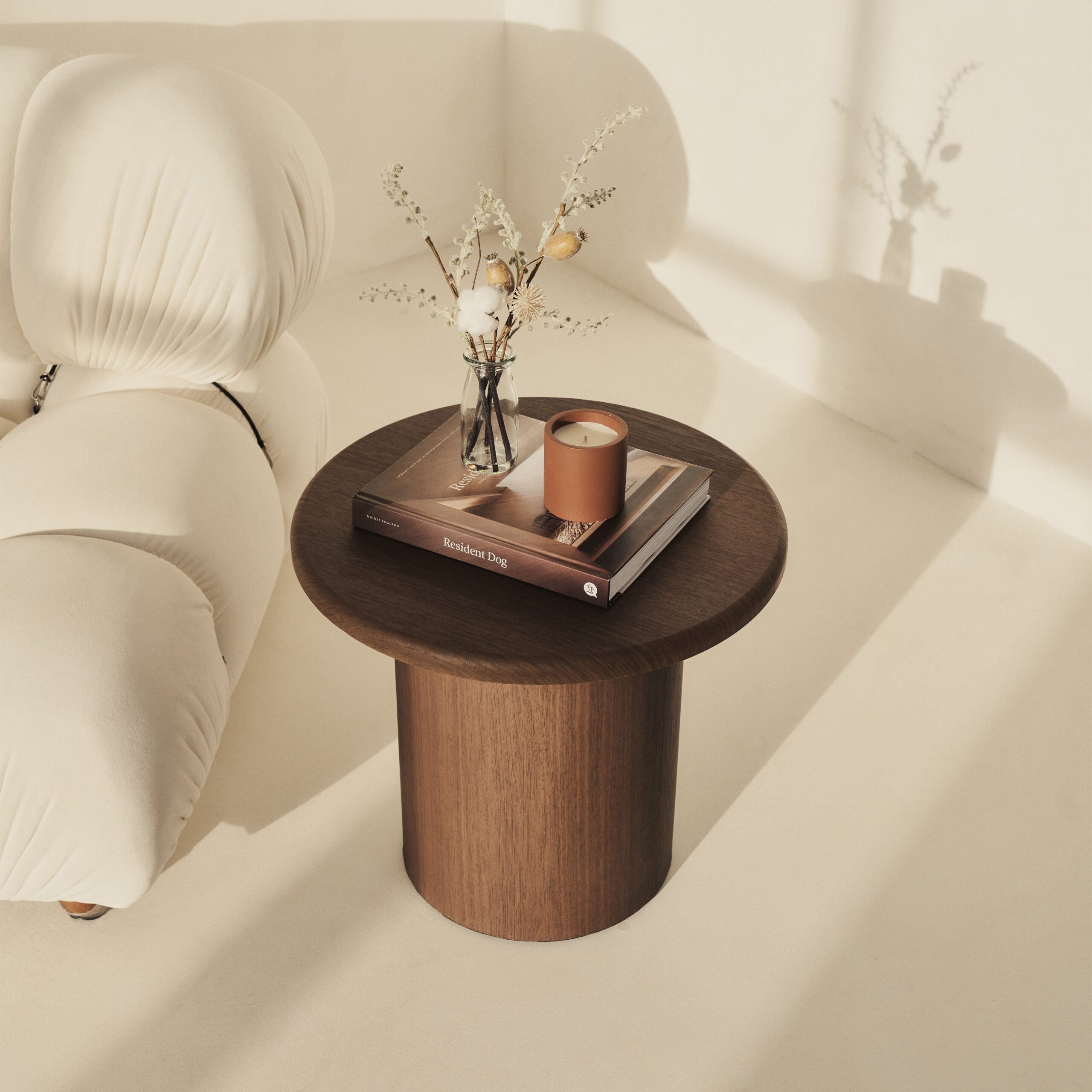 Madison - Dark Wood Round Wooden Side Table - Image 5