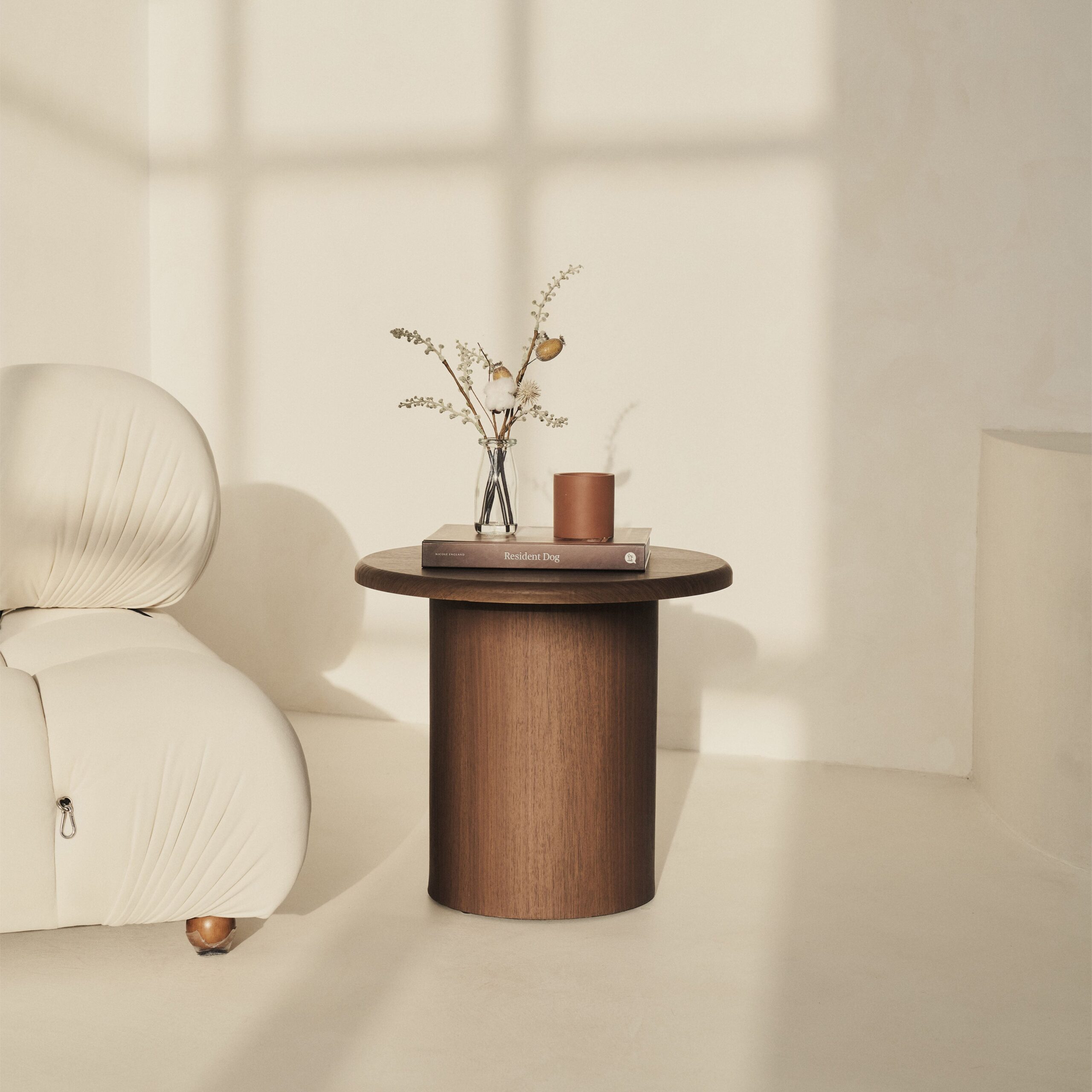 Madison - Dark Wood Round Wooden Side Table - Image 6