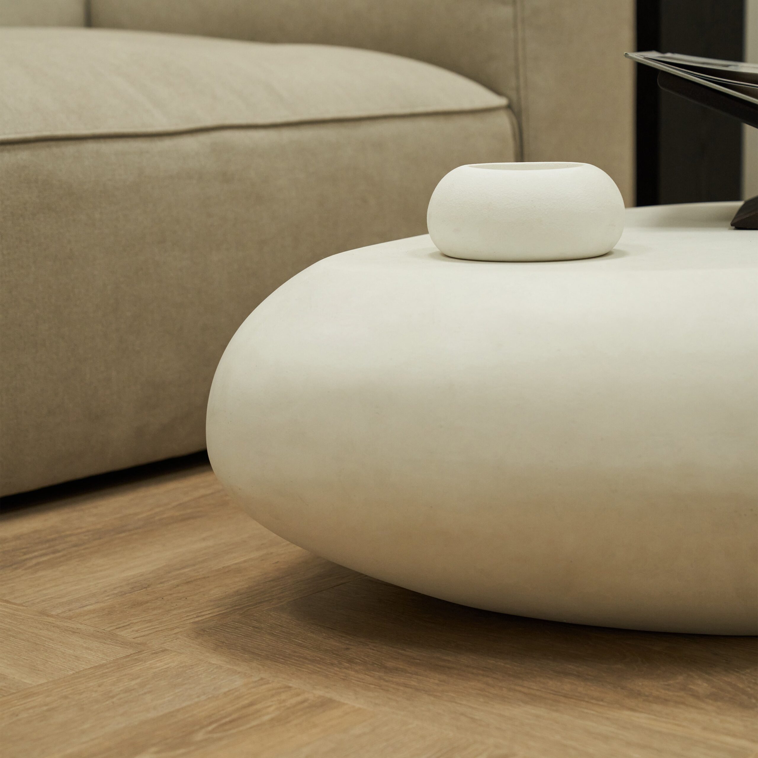 Zola - Minimal Concrete Pebble Coffee Table Extra Large - Image 9