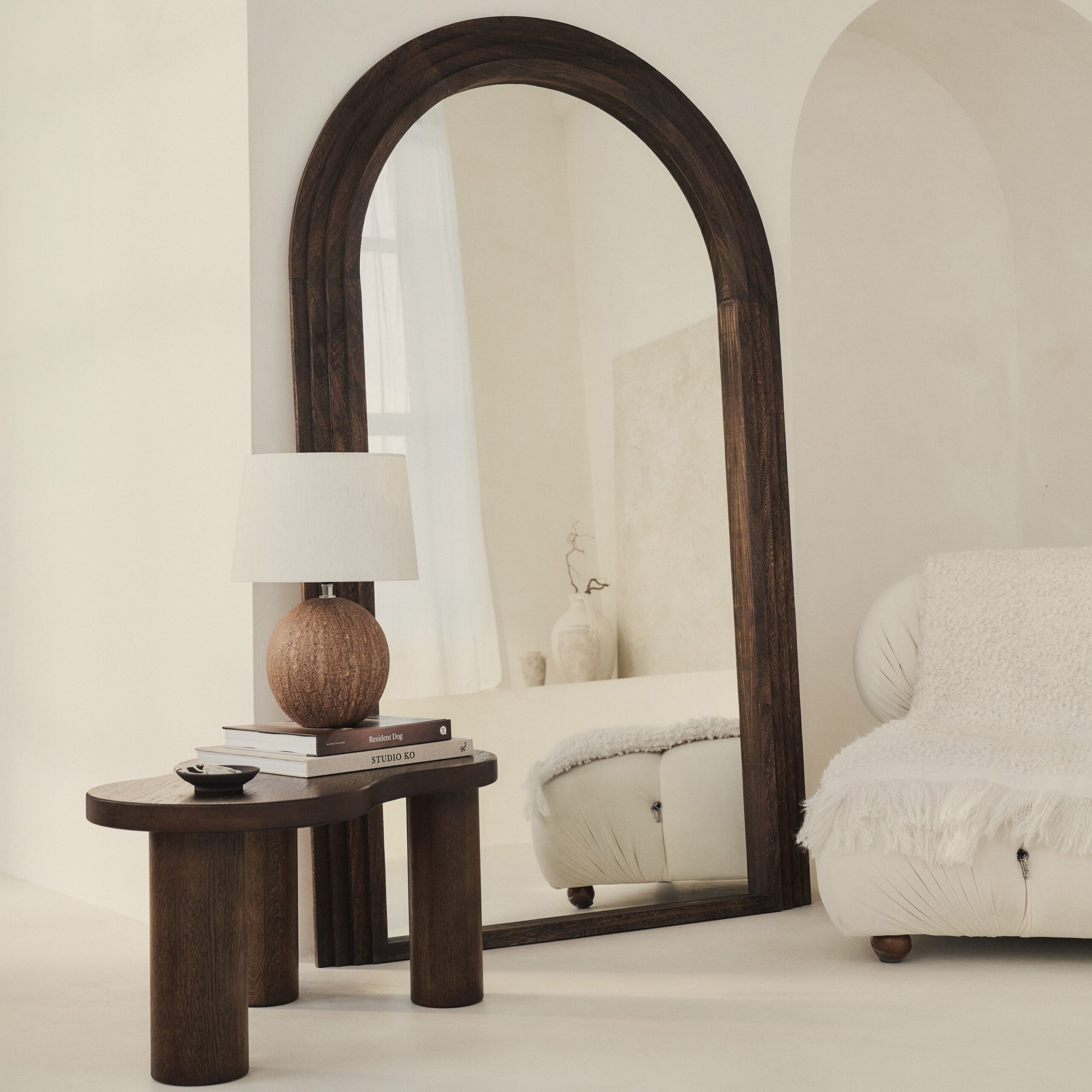 Luciana - Full Length Arched Charred Wood Mirror 180cm x 110cm - Image 11