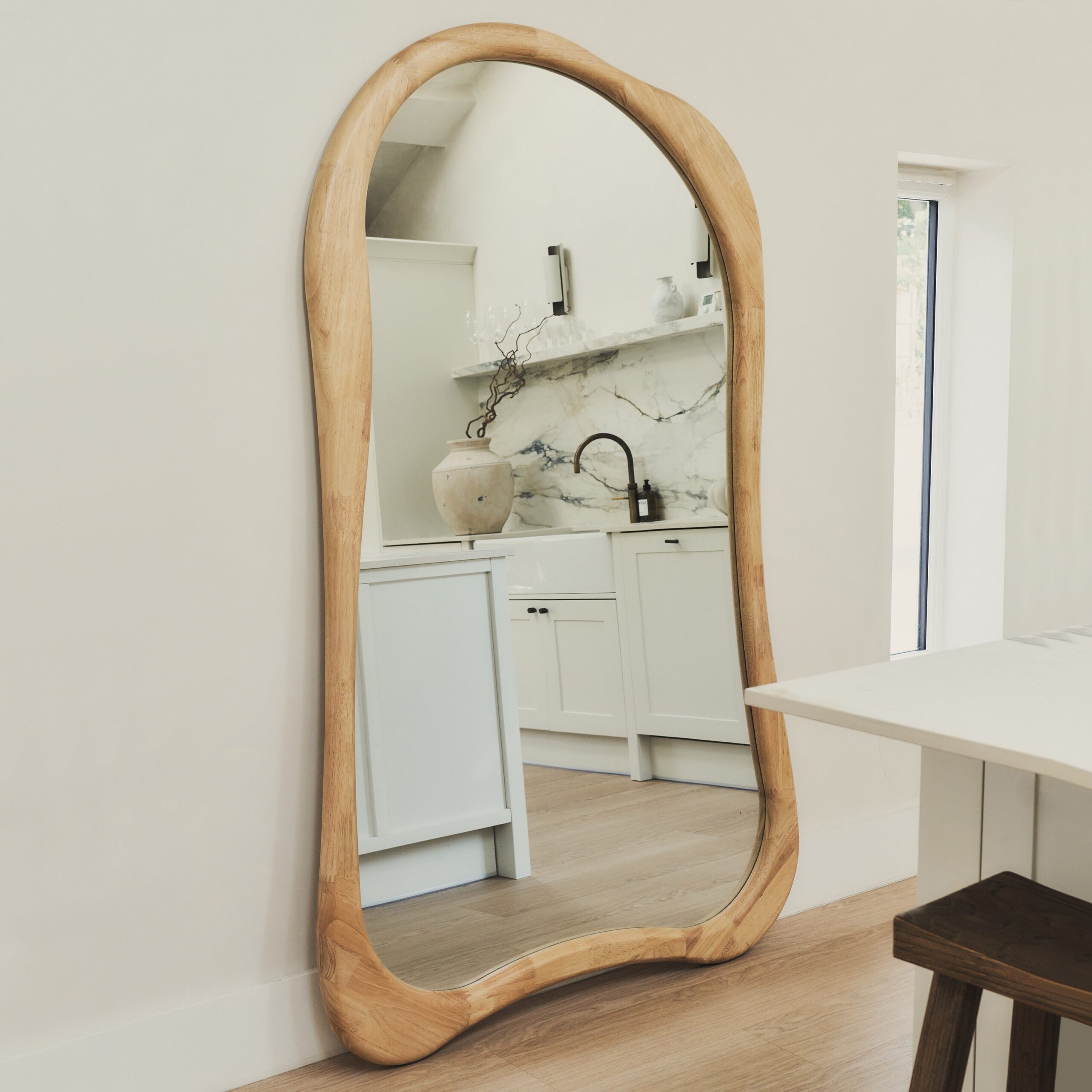 Arcurva - Extra Large Full Length Light Wood Irregular Mirror 190cm x 120cm - Image 8