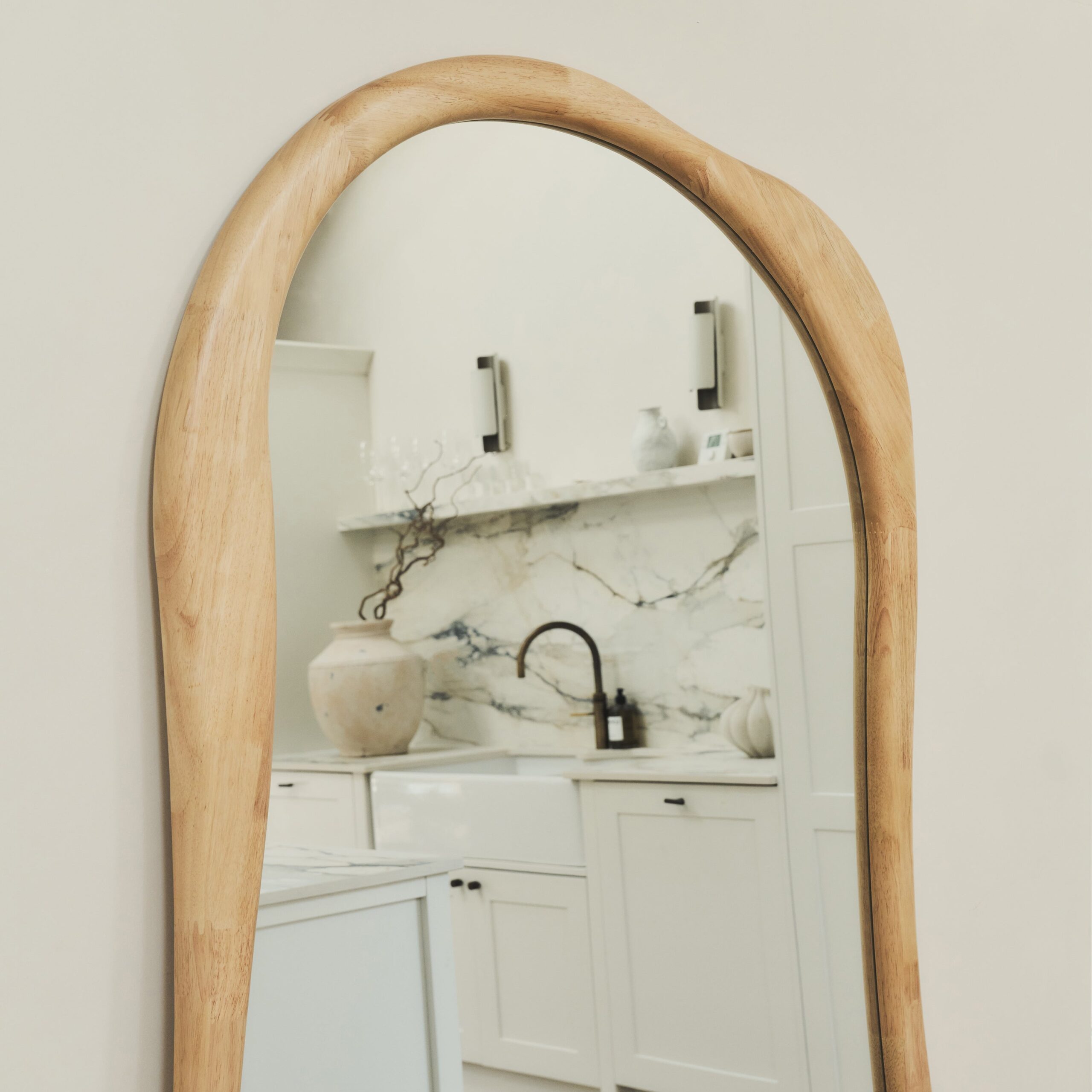Arcurva - Extra Large Full Length Light Wood Irregular Mirror 190cm x 120cm - Image 9