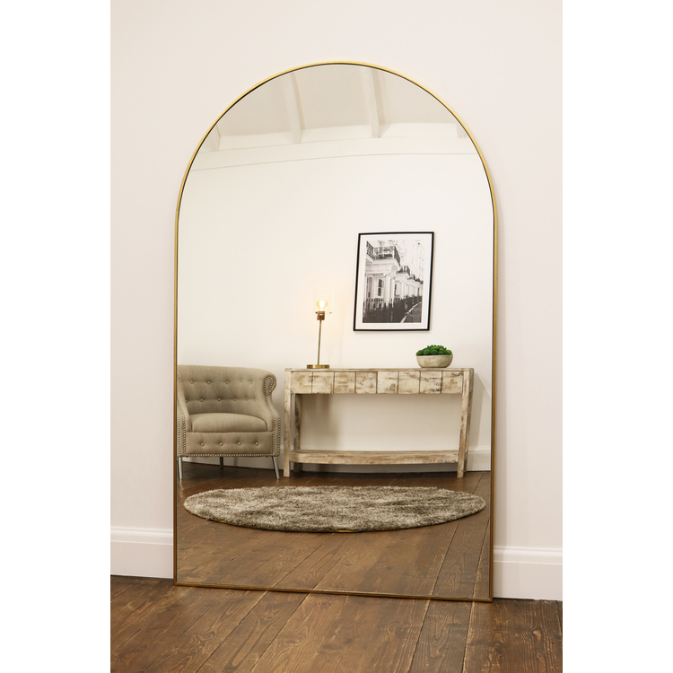 Liberty - Gold Full Length Arched Metal Mirror 180cm x 110cm - Image 7